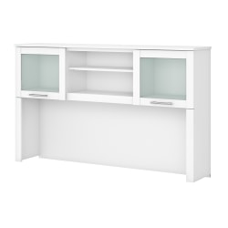 Bush Furniture Hutch For L-Shaped Desk, 60"W, White, Standard Delivery