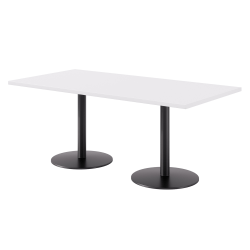 KFI Studios Proof Bistro Rectangle Pedestal Table, 29"H x 72"W x 36"D, Designer White/Black