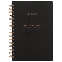 AT-A-GLANCE® Signature Collection 2027 Weekly Monthly Planner, Black, Small, 5 1/2" x 8 1/2"