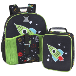 Up We Go Backpack With Matching Lunch Bag, Black