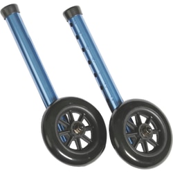 Medline Adult Folding Paddle Walker, 5" Wheels, Blue