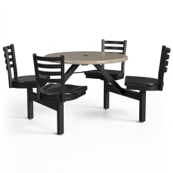 Palmer Hamilton Covey Outdoor Cluster Table With 4 Seats, 29" x 54", Cappuccino/Obsidian