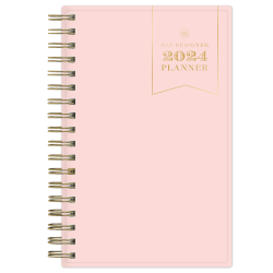 2024 Day Designer Weekly/Monthly Planning Calendar, 3-5/8" x 6-1/8", Blush, January To December