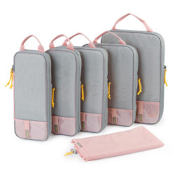 BAGSMART Polyester Packing Cubes, Pink, Set Of 6 Cubes