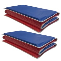 KinderMats Basic KinderMat, 1"H x 45"W x 19"D, Red/Blue/Gray, Pack Of 2 Mats