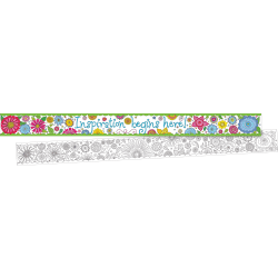 Barker Creek Double-Sided Straight-Edge Border Strips, 3" x 35", Color Me! In My Garden, Pack Of 12