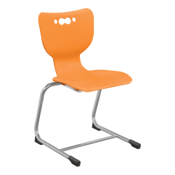 Hierarchy Stackable Cantilever Student Chairs, 18", Orange/Chrome, Set Of 5 Chairs