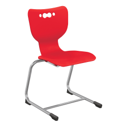 Hierarchy Stackable Cantilever Student Chairs, 18", Red/Chrome, Set Of 5 Chairs