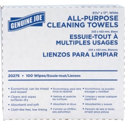 Genuine Joe All-Purpose Cleaning Towels, Box Of 100