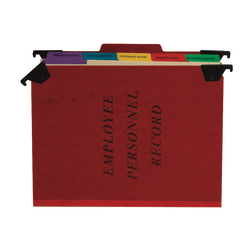 Pendaflex® Hanging-Style Personnel File Folder, 2" Expansion, 9-1/2" x 11-3/4", Letter Size, 30% Recycled, Red