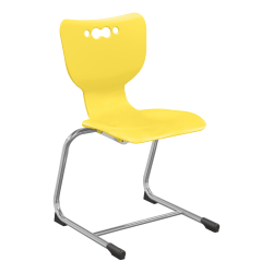 Hierarchy Stackable Cantilever Student Chairs, 18", Yellow/Chrome, Set Of 5 Chairs