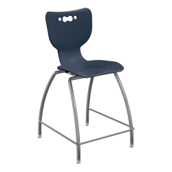 Hierarchy 4-Leg School Stool, 30", Navy/Chrome