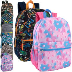 Trailmaker Printed Backpacks, Assorted Prints, Case Of 24 Backpacks