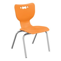 Hierarchy 4-Leg Stackable Student Chairs, 14", Orange/Chrome, Set Of 5 Chairs