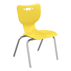 Hierarchy 4-Leg Stackable Student Chairs, 14", Yellow/Chrome, Set Of 5 Chairs
