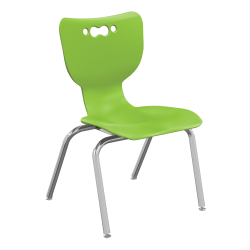 Hierarchy 4-Leg Stackable Student Chairs, 16", Lime/Chrome, Set Of 5 Chairs