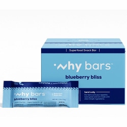 Why Bars Superfood Protein Snack Bars - Gluten-free, Dairy-free, Soy-free, Non-GMO, Individually Wrapped - Blueberry Bliss - 2.04 oz - 12 / Pack