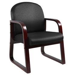 Boss Office Products Mahogany Guest Chair, Black