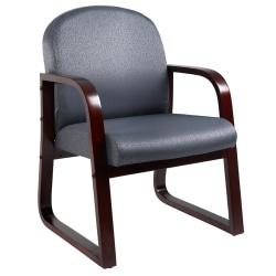 Boss Office Products Reception Room Chair, Mahogany/Gray