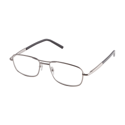 ICU Eyewear DDE Men's Reader Glasses, Silver, +1.25