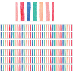 Teacher Created Resources Straight Border Trim, Watercolor Stripes, 35' Per Pack, Set Of 6 Packs
