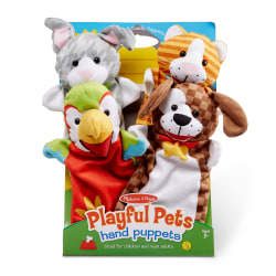 Melissa & Doug Playful Pets Hand Puppets, Set Of 4