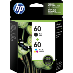 HP 60 Black And Tri-Color Ink Cartridges, Pack Of 2, N9H63FN