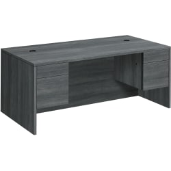 HON 10500 Series 72" Laminate 4-Drawer Left Pedestal Desk, Gray