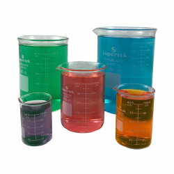 Supertek Glass Beakers, 50, 100, 250, 600, 1000ml, Set Of 5