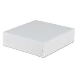 SCT® 1-Piece Non-Window Bakery Boxes, 2-1/2"H x 9"W x 9"D, White, Carton Of 250 Boxes