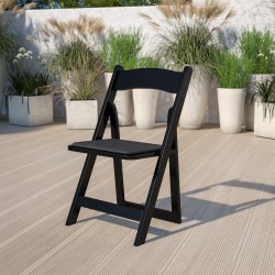 Flash Furniture HERCULES Wood Folding Chair, Black