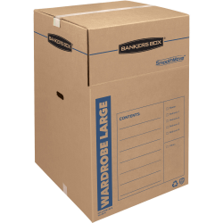 Bankers Storage Box® SmoothMove™ Wardrobe Storage Boxes, 40 1/4" x 24 3/8" x 24 3/8", Kraft, Case Of 3