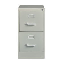 Hirsh 22"D Vertical 2-Drawer File Cabinet, Light Gray