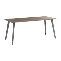 WorkPro Motiva 72"W Modern Office Desk With Metal Legs, Modern Hickory, Installation Included