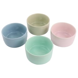 Martha Stewart 4-Piece Ceramic Ramekin Dish Set, 8 Oz, Assorted Colors