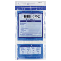 Custom Vertical Dual Pocket Premier Check Deposit Bags, 9" x 15", Blue/Clear, Pack Of 100 Bags
