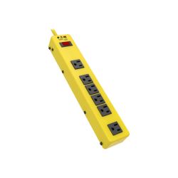 Tripp Lite Safety Power Strip 120V 5-15R 6 Outlet Metal 6' Cord OSHA - Power strip - 15 A - AC 120 V - input: NEMA 5-15 - output connectors: 6 (NEMA 5-15) - 6 ft cord - black, yellow