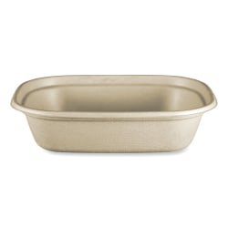 World Centric® Fiber Containers, 2-1/8"H x 8-3/4"W x 6-1/2"D, Natural Paper, Pack Of 400 Containers