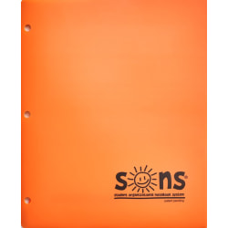 SONS System Pocket Folders, 9-1/2" x 12-1/2", Orange