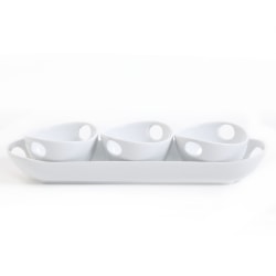Gibson Elite Gracious Dining 4-Piece Tidbit Serving Dish, White