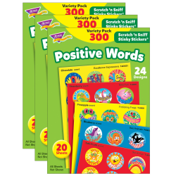 Trend Stinky Stickers, Positive Words, Pack Of 300 Stickers, Set Of 3 Packs