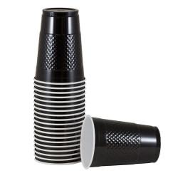 JAM PAPER Plastic Party Cups, 16 oz, Black, 20 Glasses/Pack