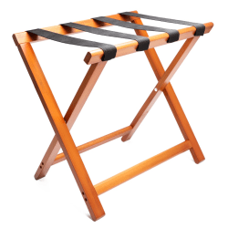 Hospitality 1 Source Wooden Luggage Racks, 20" x 22" x 14", Mahogany, Pack Of 4 Racks