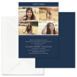 Custom Portrait Graduation Photo Announcements With Envelopes, 5" x 7", Simply Grad, Box Of 25 Cards