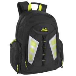 Mountain Edge Multi-Pocket Backpacks With 17" Laptop Sleeves, Black/Yellow, Case Of 24 Backpacks