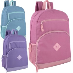 Trailmaker 2-Tone Backpacks, Assorted Colors, Case Of 24 Backpacks