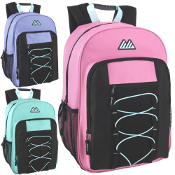 Summit Ridge Bungee Backpacks, Assorted Colors, Case Of 24 Backpacks, 4016Q24