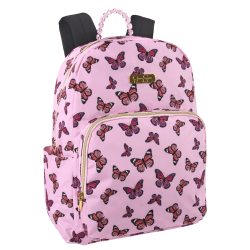 Jessica Simpson Backpack With 16" Laptop Sleeve, Pink Butterfly