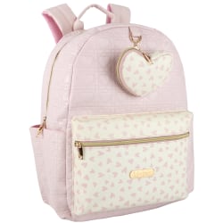 Jessica Simpson Backpack With 16" Laptop Sleeve And Keychain, Pink Heart