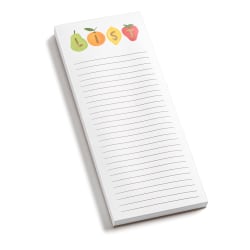 Eccolo List Pad With Pen, 4" x 10", Ruled, 100 Sheets, Mixed Fruit